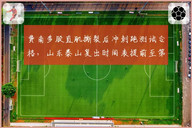 费南多股直肌撕裂后冲刺跑测试合格，山东泰山复出时间表提前至第16轮